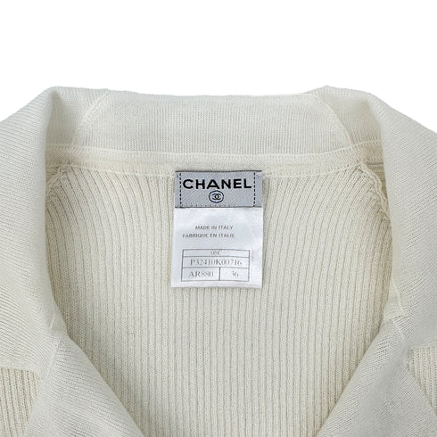 CHANEL COCOMARK KNIT TOPS WHITE COTTON 36 08C RTW 90286885