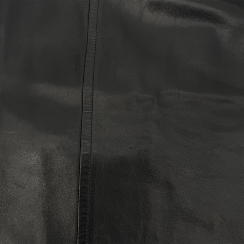 CHANEL VINTAGE LEATHER SKIRT WITH GOLD CHAIN HEM BLACK LAMB SKIN 36 RTW 90286886 - PURPOSE