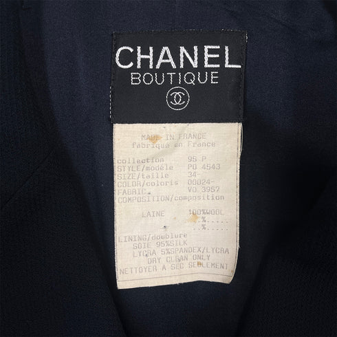 CHANEL VINTAGE COCO BUTTON FOUR POCKET WOOL JACKET BLACK 34 95P RTW 90286887 - PURPOSE