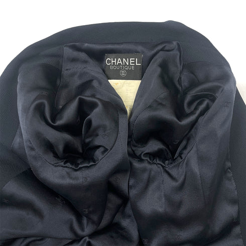 CHANEL VINTAGE COCO BUTTON FOUR POCKET WOOL JACKET BLACK 34 95P RTW 90286887 - PURPOSE
