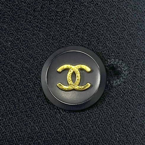 CHANEL VINTAGE COCO BUTTON FOUR POCKET WOOL JACKET BLACK 34 95P RTW 90286887 - PURPOSE