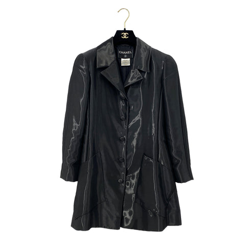 CHANEL VINTAGE COCO BUTTON JACKET BLACK ACETATE 36 00A RTW 90286888 - PURPOSE
