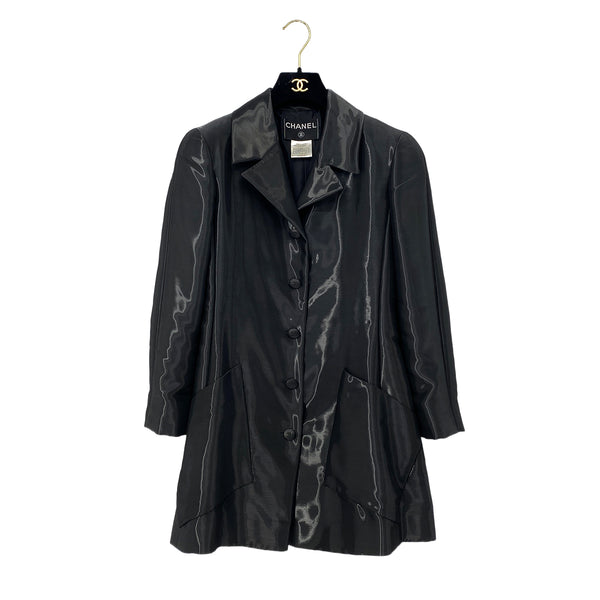 CHANEL VINTAGE COCO BUTTON JACKET BLACK ACETATE 36 00A RTW 90286888