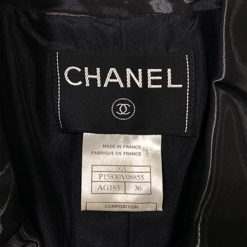 CHANEL VINTAGE COCO BUTTON JACKET BLACK ACETATE 36 00A RTW 90286888 - PURPOSE