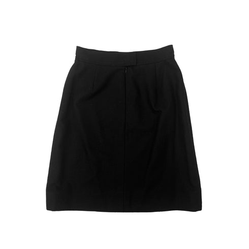 CHANEL VINTAGE COCO BUTTON PENCIL SKIRT BLACK WOOL 38 94A RTW 90286889 - PURPOSE