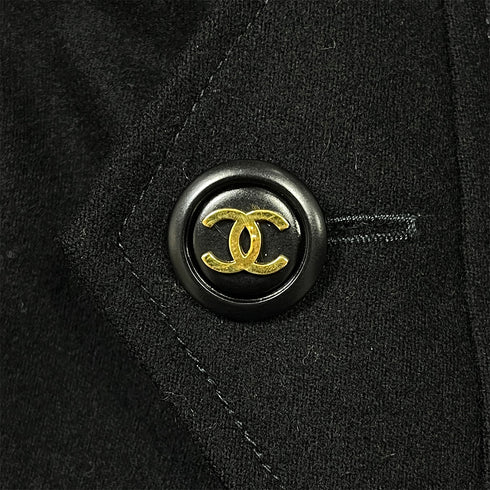 CHANEL VINTAGE COCO BUTTON PENCIL SKIRT BLACK WOOL 38 94A RTW 90286889 - PURPOSE