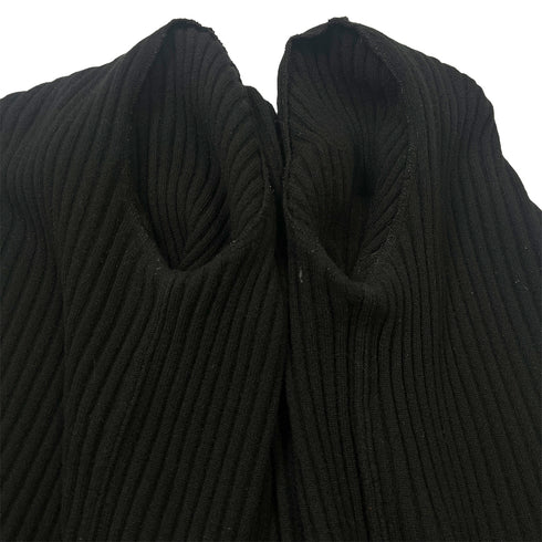 CHANEL VINTAGE COCOMARK LOGO PATCH ZIP LIB KNIT TOPS BLACK CASHMERE 44 96A RTW 90286890 - PURPOSE
