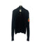 CHANEL VINTAGE COCOMARK LOGO PATCH ZIP LIB KNIT TOPS BLACK CASHMERE 44 96A RTW 90286890 - PURPOSE