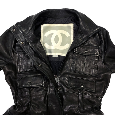 CHANEL JACKET BLACK LAMB SKIN 34 07A RTW 90286893