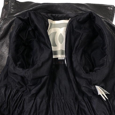 CHANEL JACKET BLACK LAMB SKIN 34 07A RTW 90286893