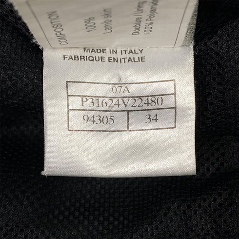 CHANEL JACKET BLACK LAMB SKIN 34 07A RTW 90286893