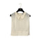 CHANEL SLEEVELESS BLOUSE BACK FRONT BUTTON WHITE SILK 38 01P RTW 90286901