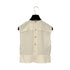 CHANEL SLEEVELESS BLOUSE BACK FRONT BUTTON WHITE SILK 38 01P RTW 90286901