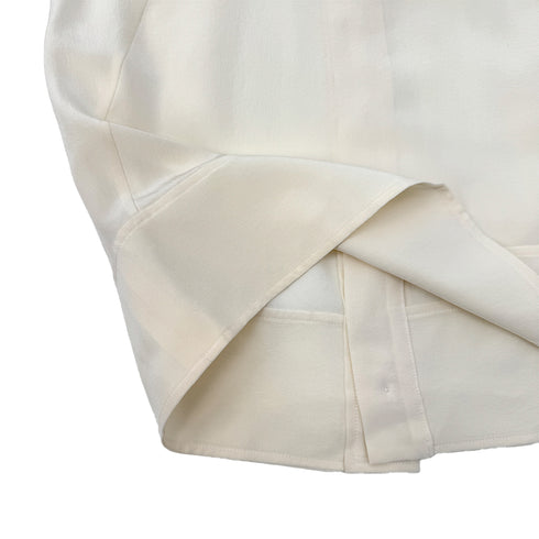 CHANEL SLEEVELESS BLOUSE BACK FRONT BUTTON WHITE SILK 38 01P RTW 90286901
