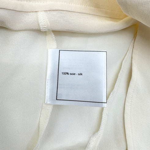 CHANEL SLEEVELESS BLOUSE BACK FRONT BUTTON WHITE SILK 38 01P RTW 90286901