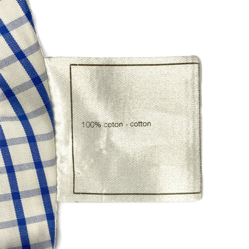 CHANEL COCOMARK GINGHAM CHECK BLOUSE BLUE WHITE COTTON RTW 90286902