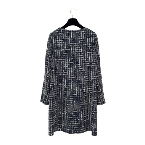 CHANEL COCO BUTTON TWEED JACKET SKIRT SET NAVY COTTON 36 P47 RTW 90286904