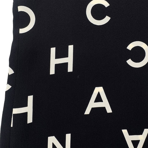 CHANEL VINTAGE LOGO COCOMARK BLOUSE TOPS BLACK WHITE SILK 38 97P RTW 90286908 - PURPOSE
