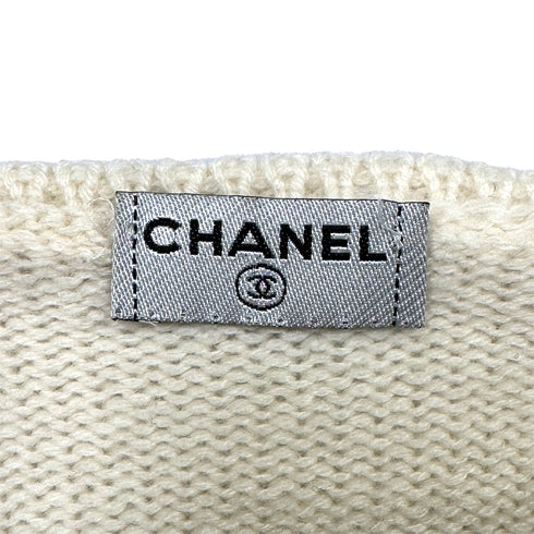 CHANEL KNITTING LACE CARDIGAN SKIRT SET IVORY CASHMERE 36 06C RTW 90286910