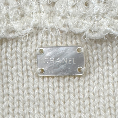 CHANEL KNITTING LACE CARDIGAN SKIRT SET IVORY CASHMERE 36 06C RTW 90286910