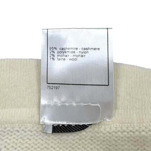 CHANEL KNITTING LACE CARDIGAN SKIRT SET IVORY CASHMERE 36 06C RTW 90286910