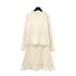 CHANEL KNITTING LACE CARDIGAN SKIRT SET IVORY CASHMERE 36 06C RTW 90286910