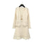 CHANEL KNITTING LACE CARDIGAN SKIRT SET IVORY CASHMERE 36 06C RTW 90286910
