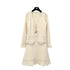CHANEL KNITTING LACE CARDIGAN SKIRT SET IVORY CASHMERE 36 06C RTW 90286910