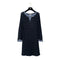 CHANEL BORDER DRESS COCO BUTTON NAVY COTTON 38 P47 RTW 90286911