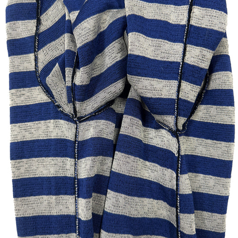 CHANEL BORDER DRESS COCO BUTTON NAVY COTTON 38 P47 RTW 90286911