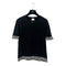 CHANEL COCOMARK BORDER SLEEVES TOPS BLACK COTTON 40 P10 RTW 90286912