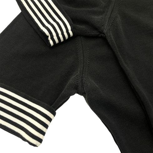 CHANEL COCOMARK BORDER SLEEVES TOPS BLACK COTTON 40 P10 RTW 90286912