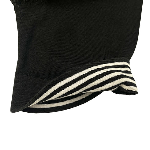 CHANEL COCOMARK BORDER SLEEVES TOPS BLACK COTTON 40 P10 RTW 90286912