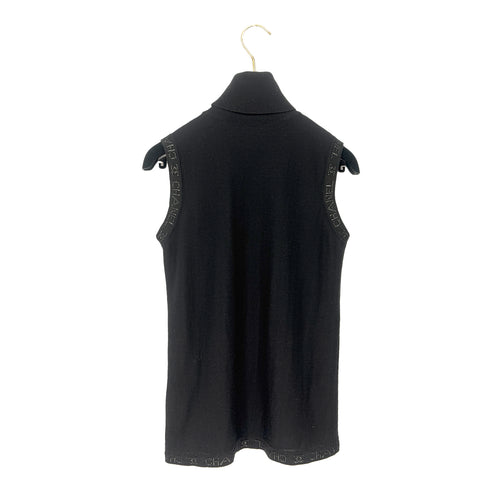 CHANEL VINTAGE COCOMARK LOGO KNIT SLEEVELESS TOPS BLACK WOOL 36 07A RTW 90286913 - PURPOSE