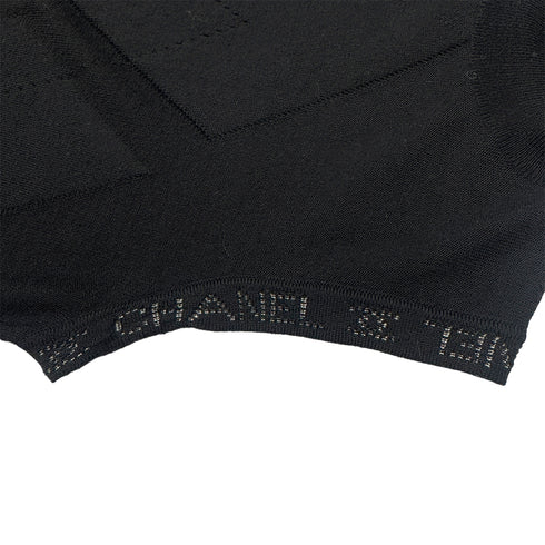 CHANEL VINTAGE COCOMARK LOGO KNIT SLEEVELESS TOPS BLACK WOOL 36 07A RTW 90286913 - PURPOSE
