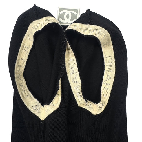 CHANEL VINTAGE COCOMARK LOGO KNIT SLEEVELESS TOPS BLACK WOOL 36 07A RTW 90286913 - PURPOSE