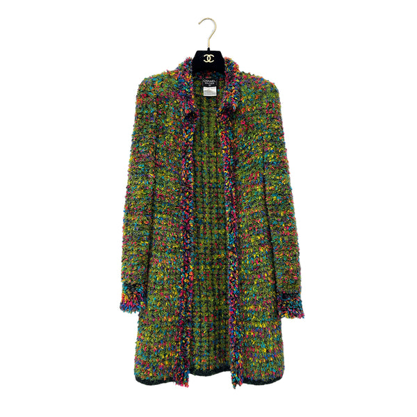 CHANEL VINTAGE FANCY RAINBOW KNIT COAT MULTICOLOR ACRYLIC RAYON 38 97A RTW 90286915