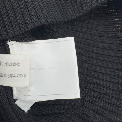 CHANEL VINTAGE COCO BUTTON SLEEVELESS RIB KNIT TOPS BLACK COTTON 36 99P RTW 90286923 - PURPOSE