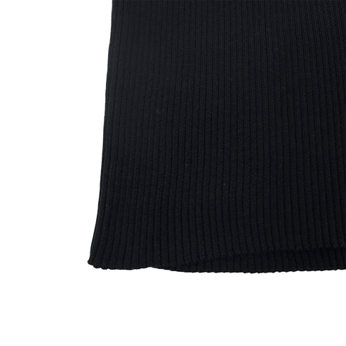 CHANEL VINTAGE COCO BUTTON SLEEVELESS RIB KNIT TOPS BLACK COTTON 36 99P RTW 90286923 - PURPOSE