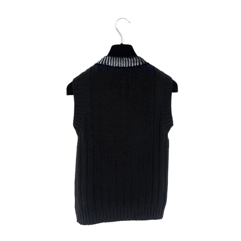 CHANEL VINTAGE COCOMARK TWIN KNIT SEQUINS CARDIGAN SLEEVELESS TOPS BLACK WOOL 38 99A RTW 90286925 - PURPOSE