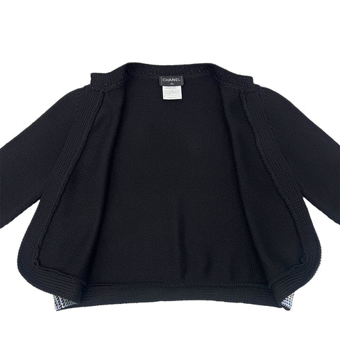CHANEL VINTAGE COCOMARK TWIN KNIT SEQUINS CARDIGAN SLEEVELESS TOPS BLACK WOOL 38 99A RTW 90286925 - PURPOSE