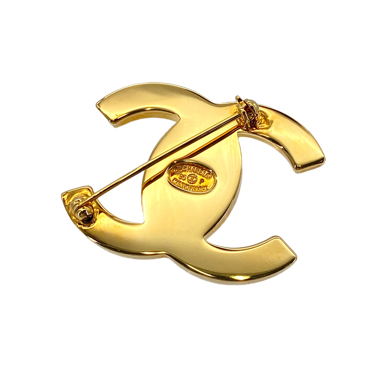 CHANEL VINTAGE COCOMARK BROOCH TURNLOCK ACCESSORY GOLD 96P 90287068