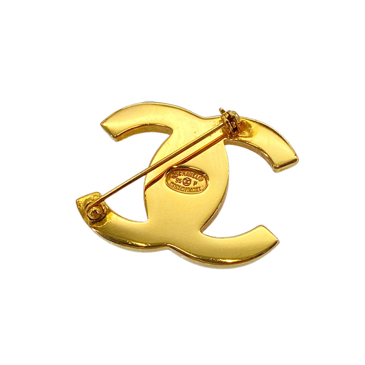 CHANEL VINTAGE COCOMARK BROOCH TURNLOCK ACCESSORY GOLD 96P 90287073