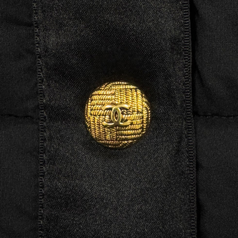 CHANEL VINTAGE COCO BUTTON FOUR POCKET DOWN COAT BLACK 38 RTW 90287075 - PURPOSE