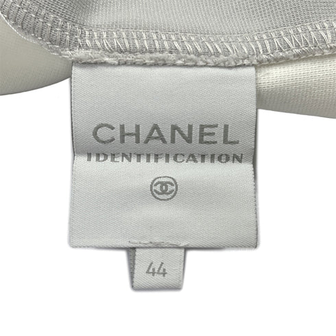 CHANEL COCOMARK SLEEVELESS TOPS WHITE GLAY POLYAMIDE 44 01P RTW 90287076
