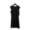 CHANEL PLEATED SLEEVELESS DRESS COCO BUTTON BLACK SILK 38 07P RTW 90287077
