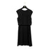 CHANEL PLEATED SLEEVELESS DRESS COCO BUTTON BLACK SILK 38 07P RTW 90287077