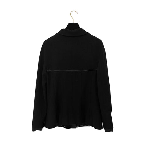 CHANEL COCO BUTTON JACKET BLACK WOOL 46 02A RTW 90287078
