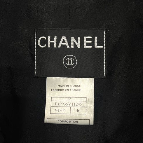 CHANEL COCO BUTTON JACKET BLACK WOOL 46 02A RTW 90287078