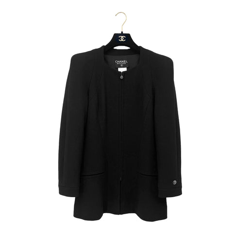 CHANEL VINTAGE COCO BUTTON JACKET BLACK WOOL 40 97A RTW 90287081 - PURPOSE